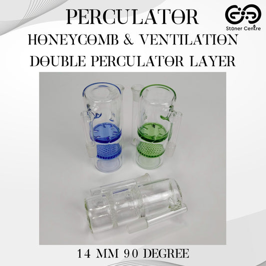 PERCULATOR | HONEYCOMB & VENTILATION 14 MM 90 DEGREE DOUBLE PERCULATOR LAYER