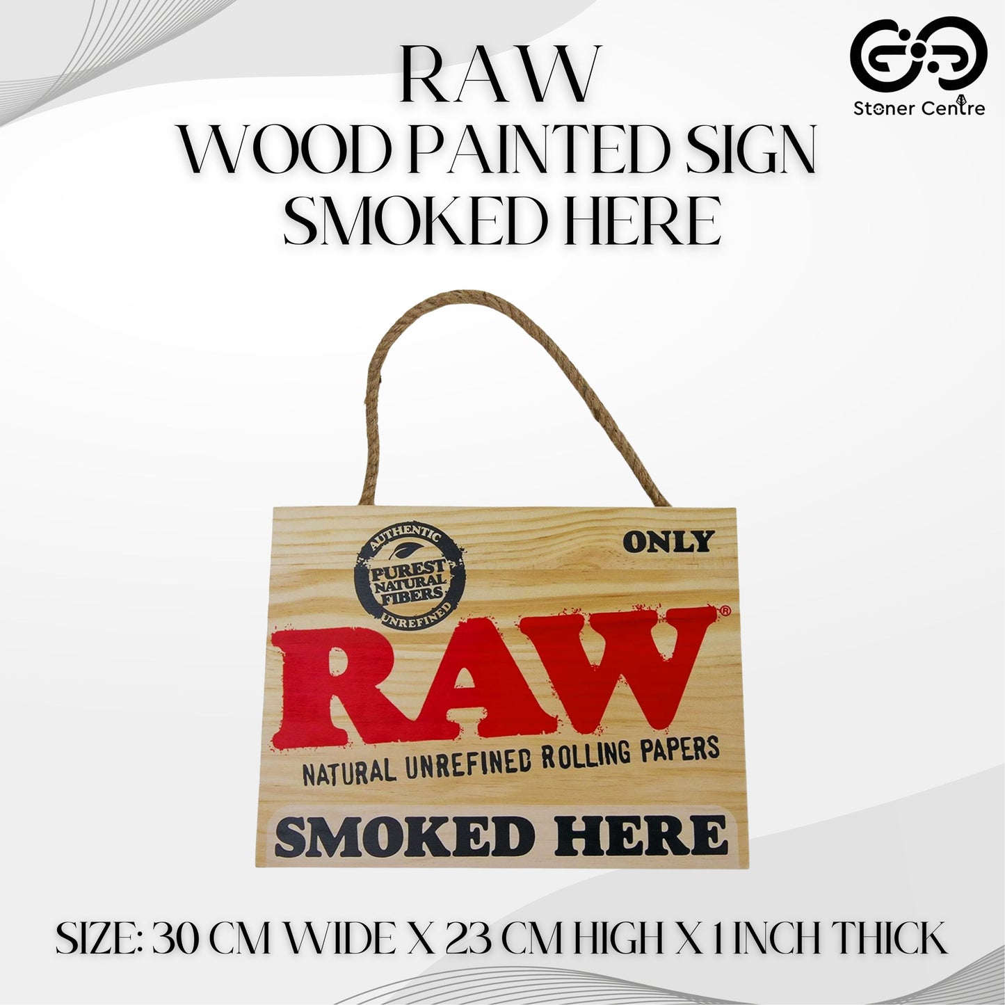 RAW WOOD PAINTED SIGN SMOKED HERE