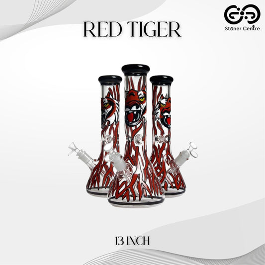 Glass Bong | RED TIGER BEAKER 13.5 INCH