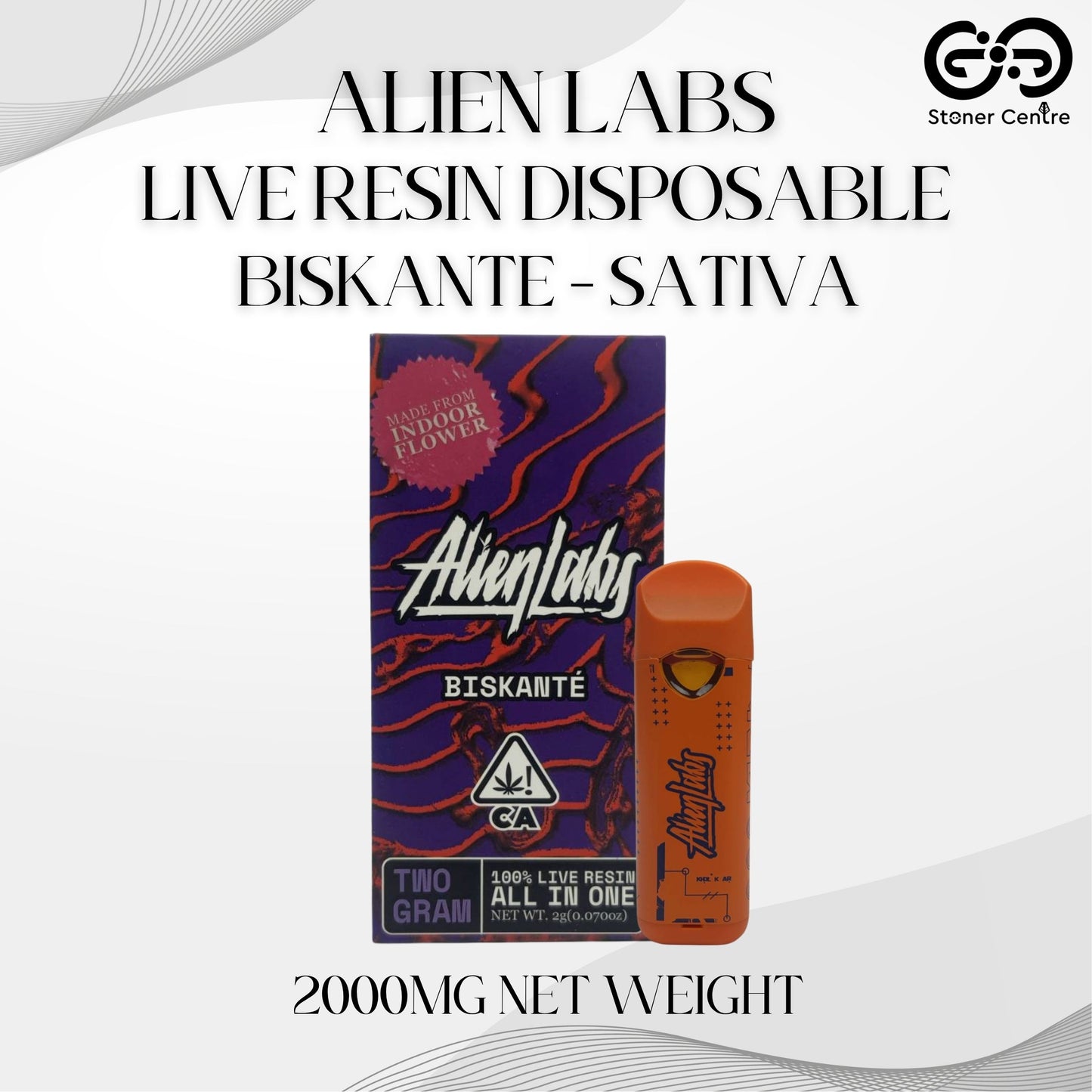 ALIEN LABS LIVE RESIN DISPOSABLE 2.0ML | BISKANTE : SATIVA