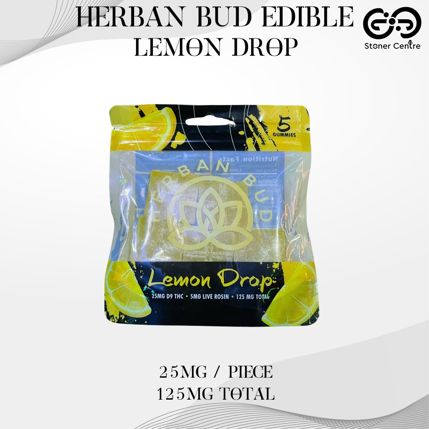 Jelly Herban Bud Lemon Drop Edibles gummy infused thc snack