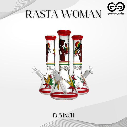 Glass Bong | RASTA WOMAN BEAKER 13.5 INCH