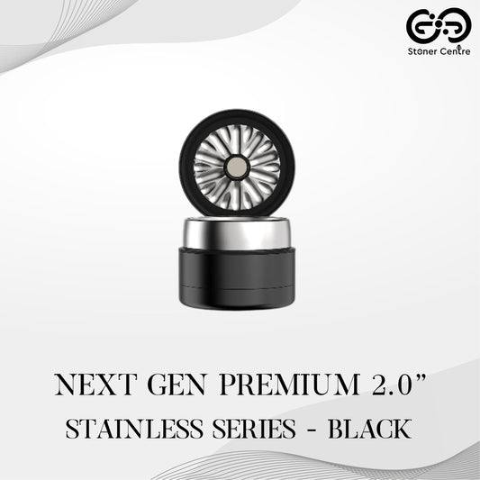 FLOWER MILL | NEXT GEN PREMIUM 2.0" STAINLESS SERIES - BLACK