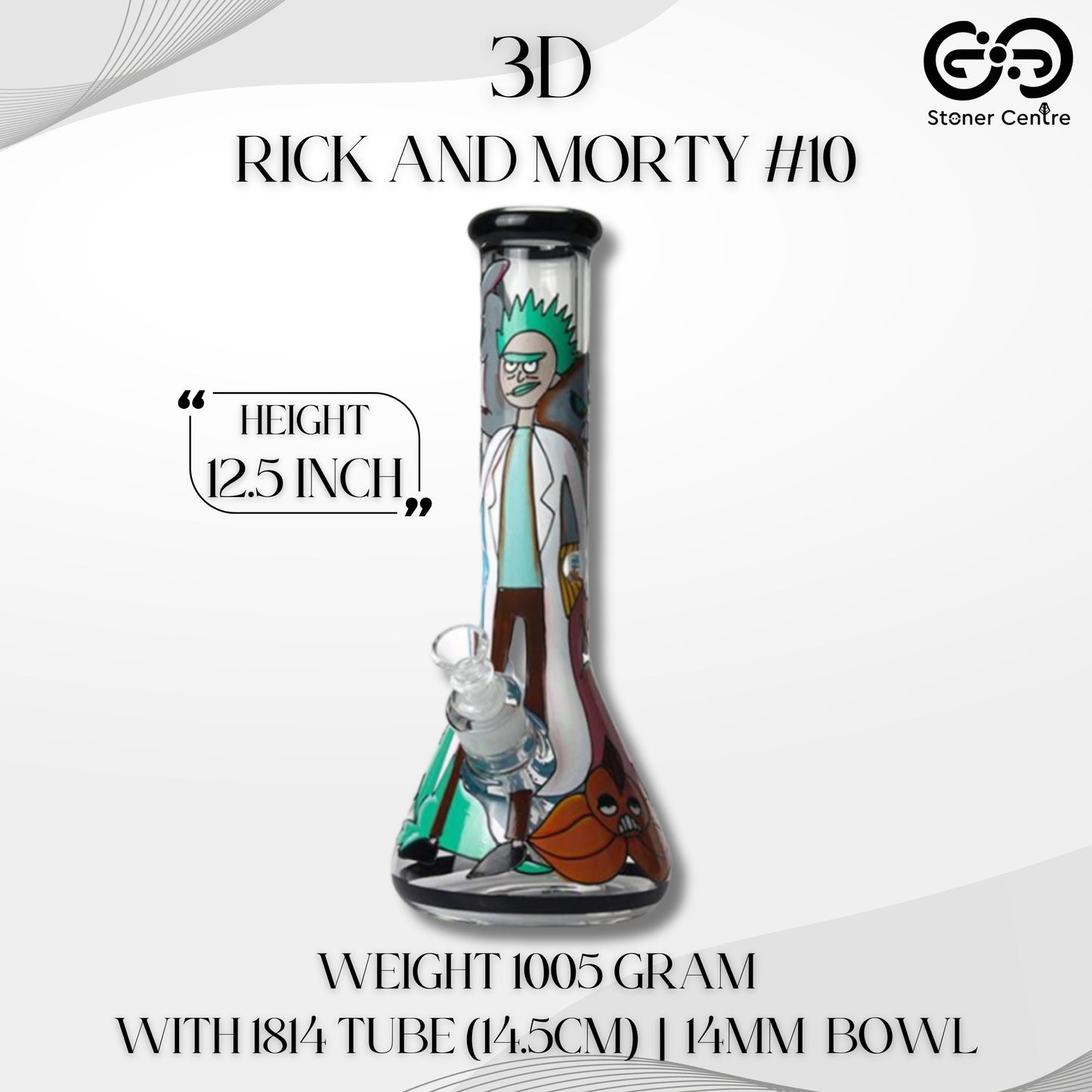 Glass Bong | 3D RICK AND MORTY 12.5 INCH #10 INCH