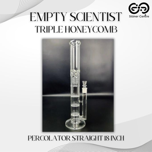 Glass Bong | EMPTY SCIENTIST TRIPLE HONEYCOMB PERCOLATOR STRAIGHT 18 INCH