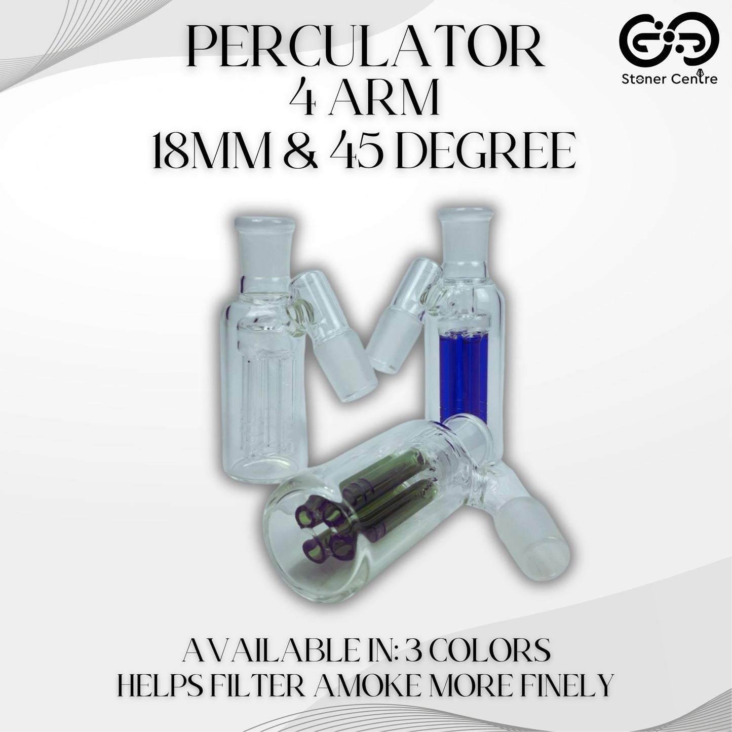 PERCULATOR | 4 ARM PERCULATOR 18 MM 45 DEGREE