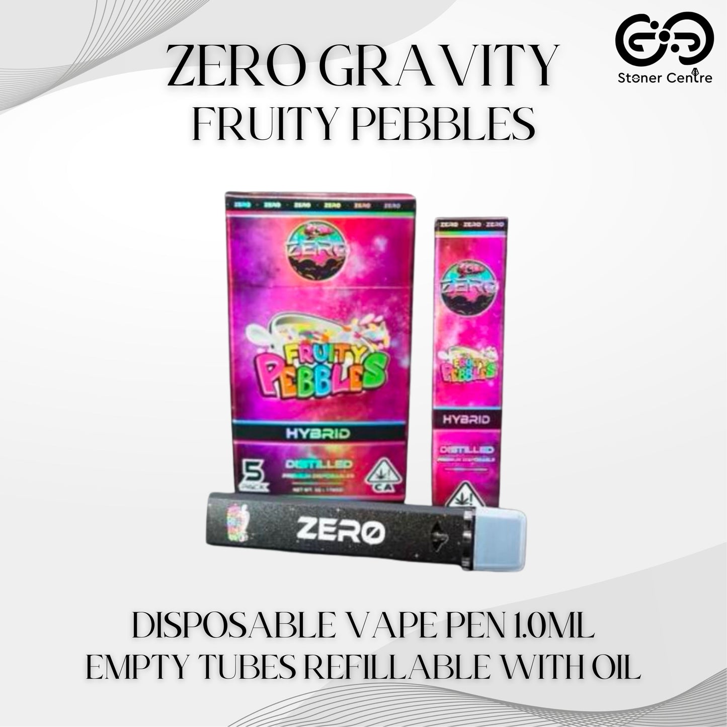 ZERO GRAVITY EMPTY CARTRIDGE | FRUITY PEBBLES DISPOSABLE VAPE PEN 1.0ML
