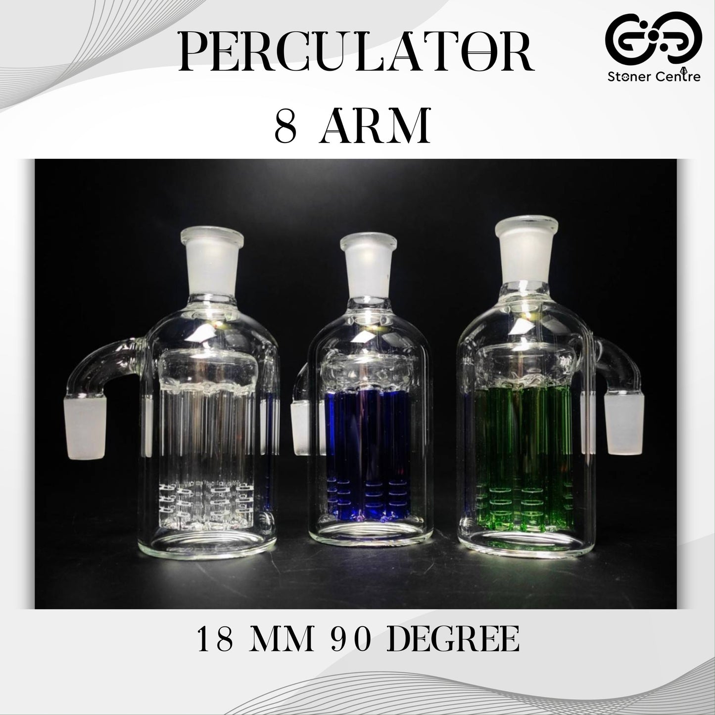 PERCULATOR | 8 ARM PERCULATOR 18 MM 90 DEGREE
