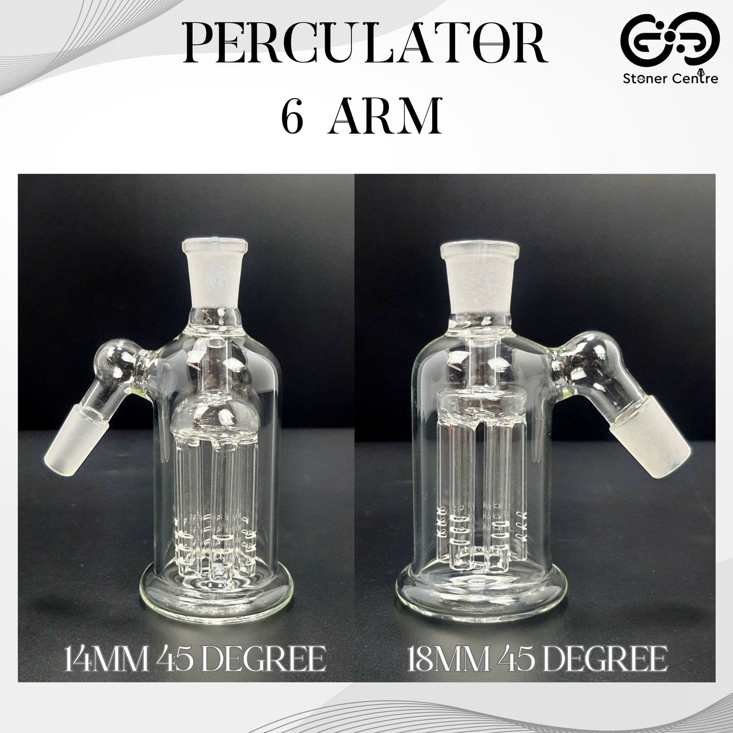 PERCULATOR | 6 ARM PERCULATOR 14 & 18 MM 45 DEGREE
