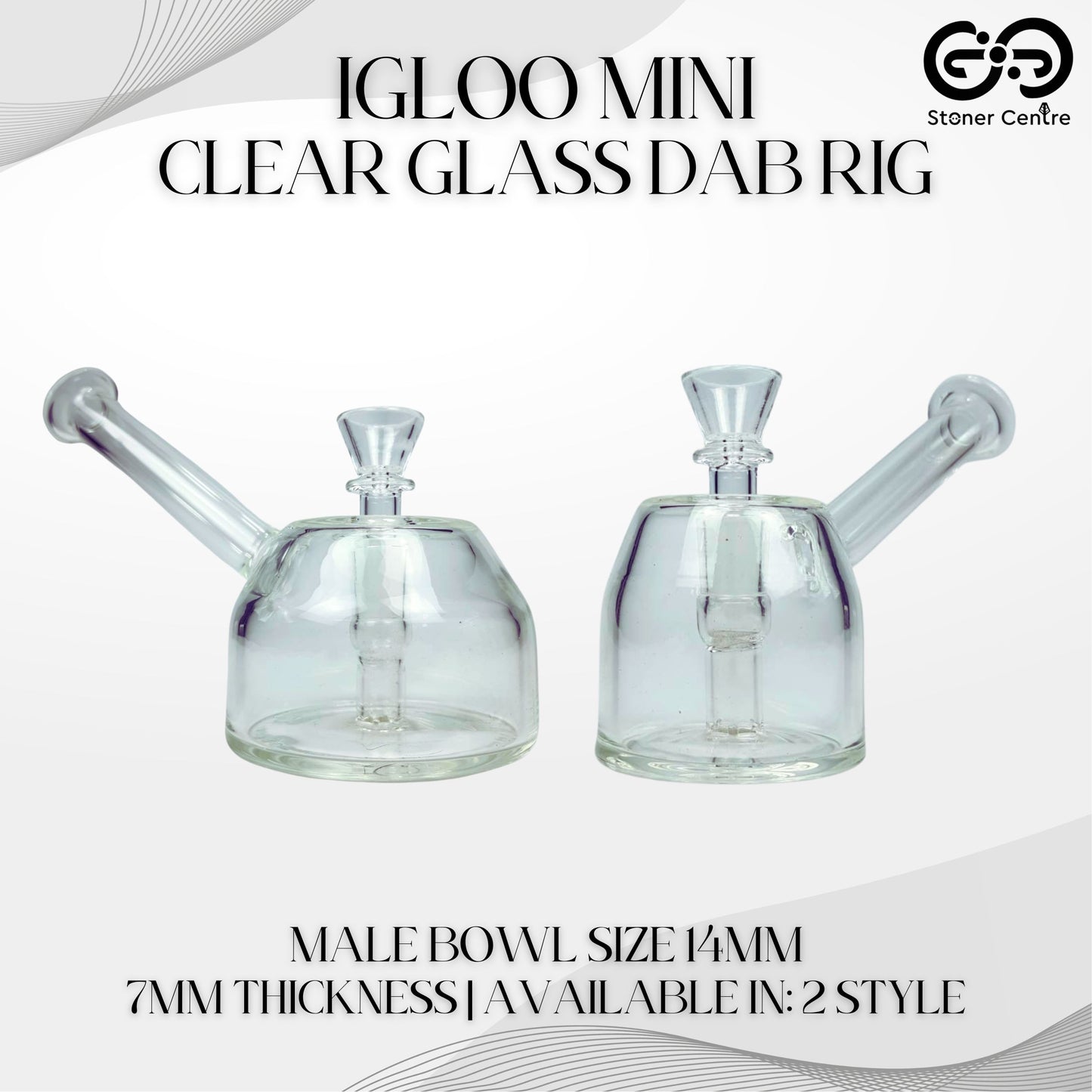 GLASS BONG | IGLOO MINI CLEAR GLASS DAB RIG 7MM THICKNESS