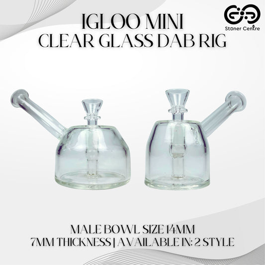 GLASS BONG | IGLOO MINI CLEAR GLASS DAB RIG 7MM THICKNESS