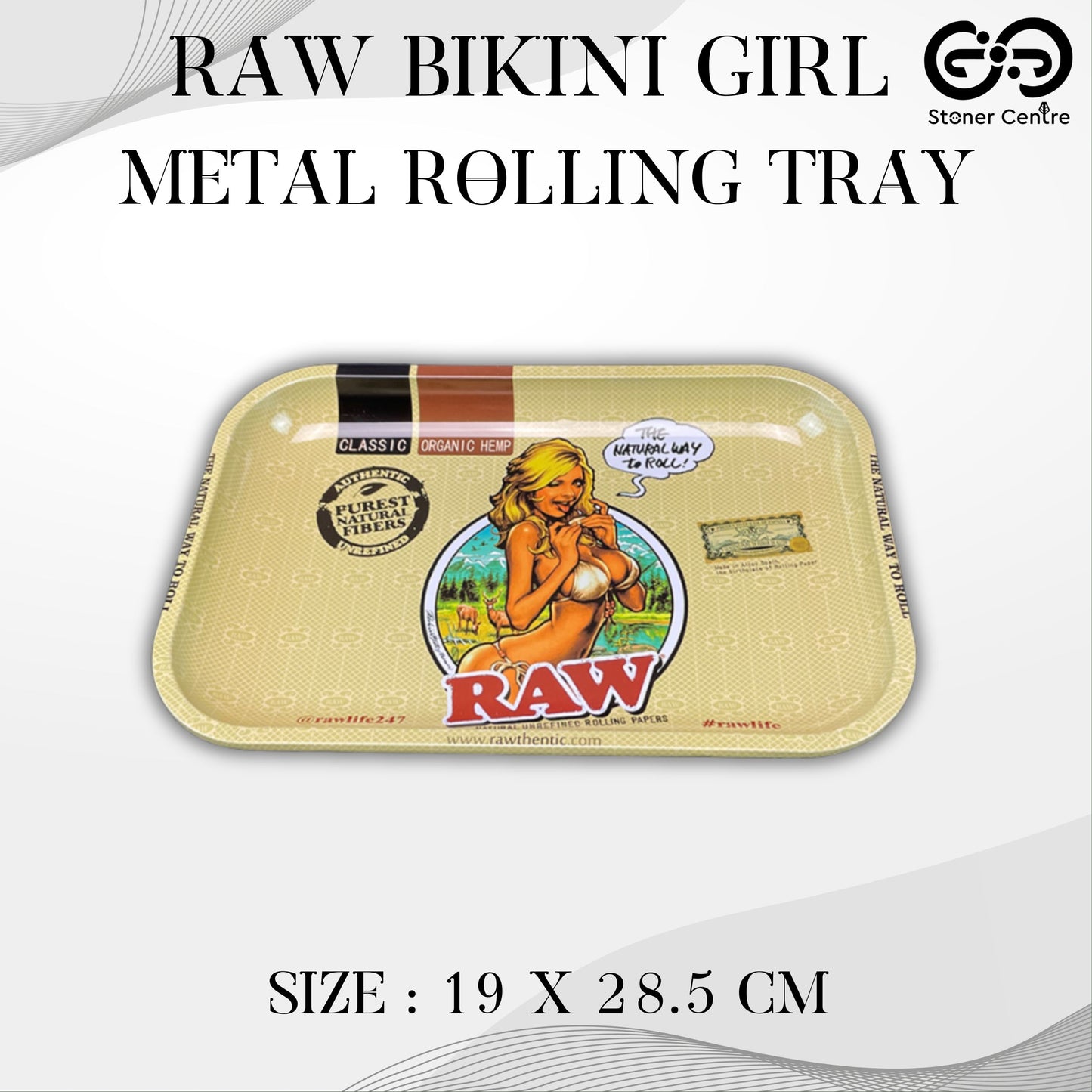 TRAY | RAW - BIKINI GIRL METAL ROLLING TRAY SIZE : 19X28.5 CM