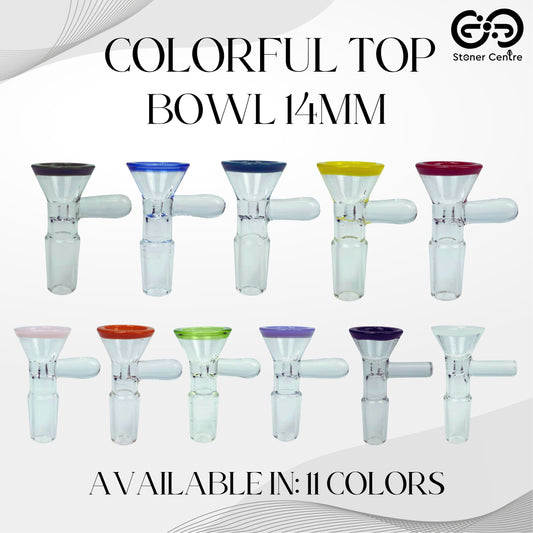 GLASS BOWL |  COLORFUL TOP BOWL 14MM