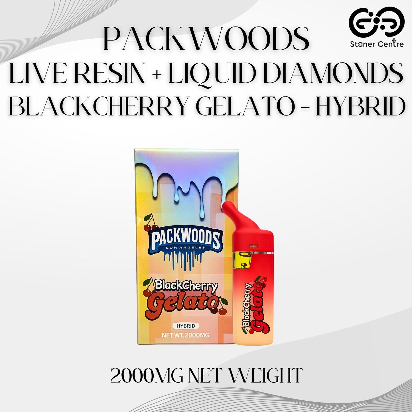 PACKWOODS - LIVE RESIN + LIQUID DIAMONDS 2.0ML | BLACKCHERRY GELATO : HYBRID