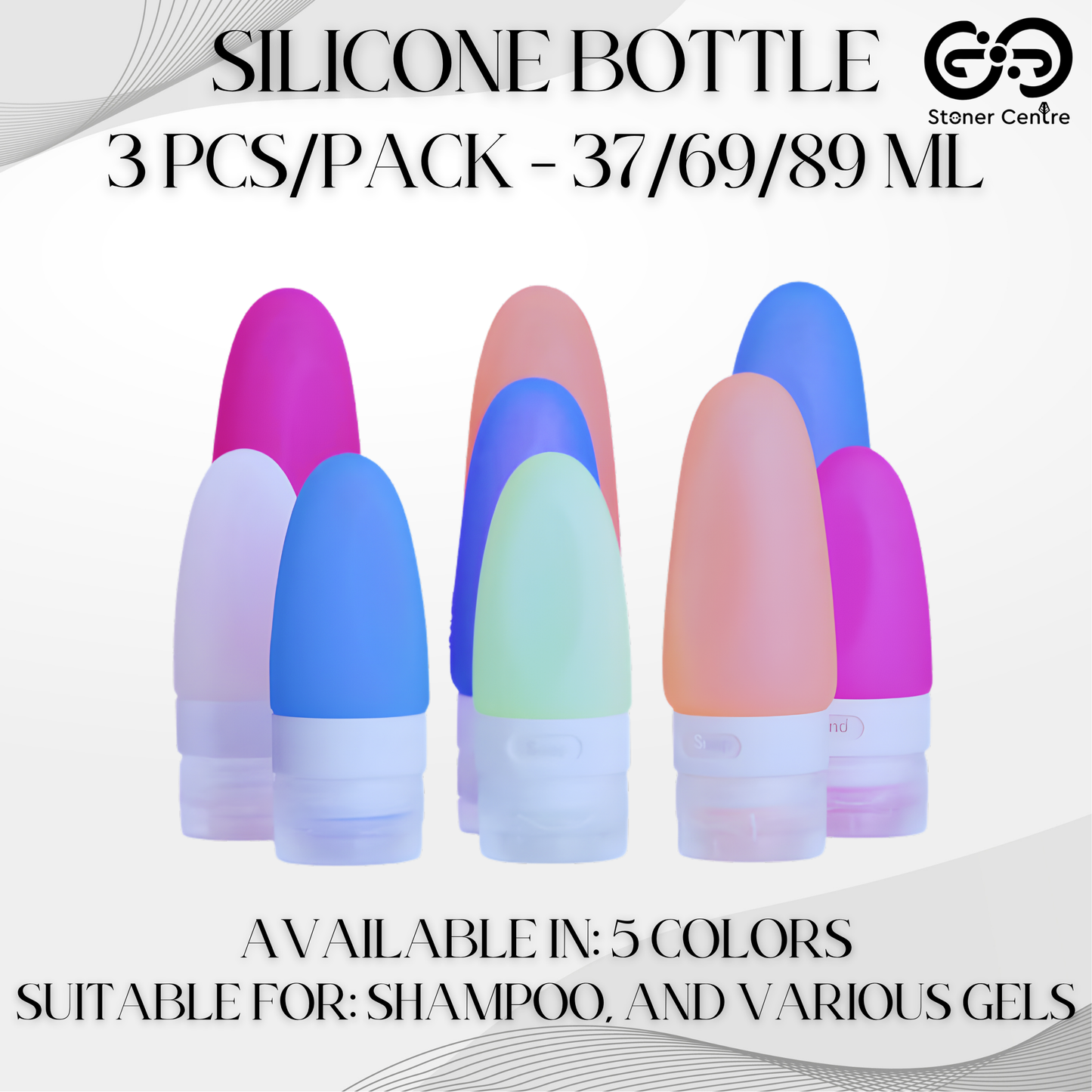 SILICONE BOTTLE - 3 PCS/PACK - 37/69/89 ML