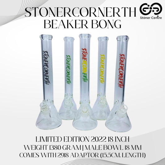 GLASS BONG | STONERCORNERTH BEAKER BONG - LIMITED EDITION 2022 18 INCH