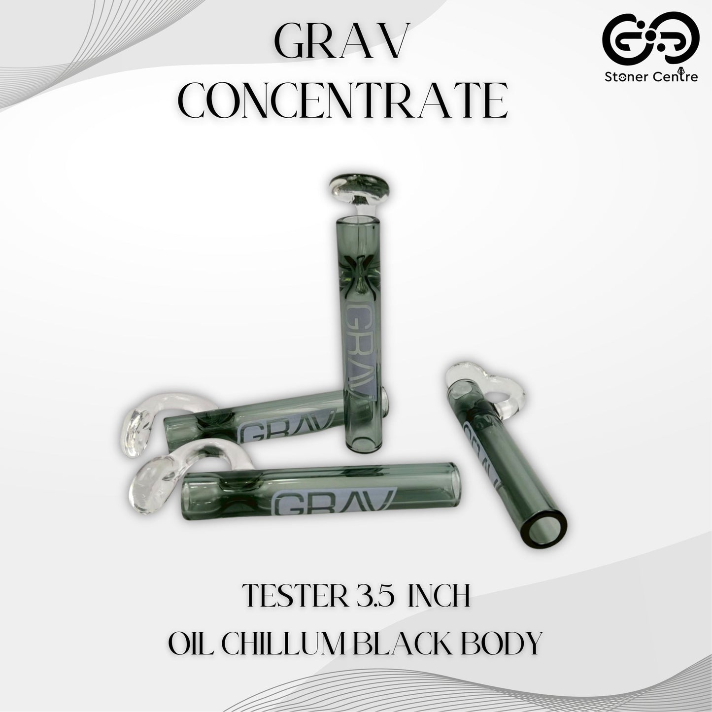 PIPE | GRAV CONCENTRATE TESTER OIL CHILLUM 3.5 INCH | BLACK BODY