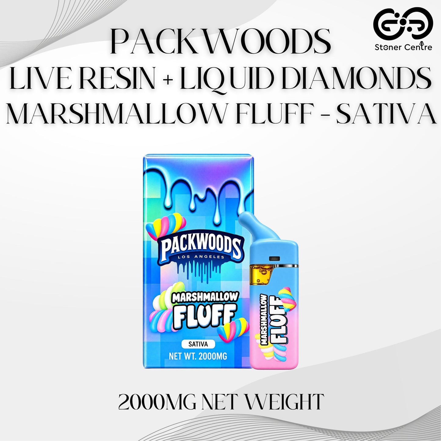 PACKWOODS - LIVE RESIN + LIQUID DIAMONDS 2.0ML | MARSHMALLOW FLUFF : SATIVA