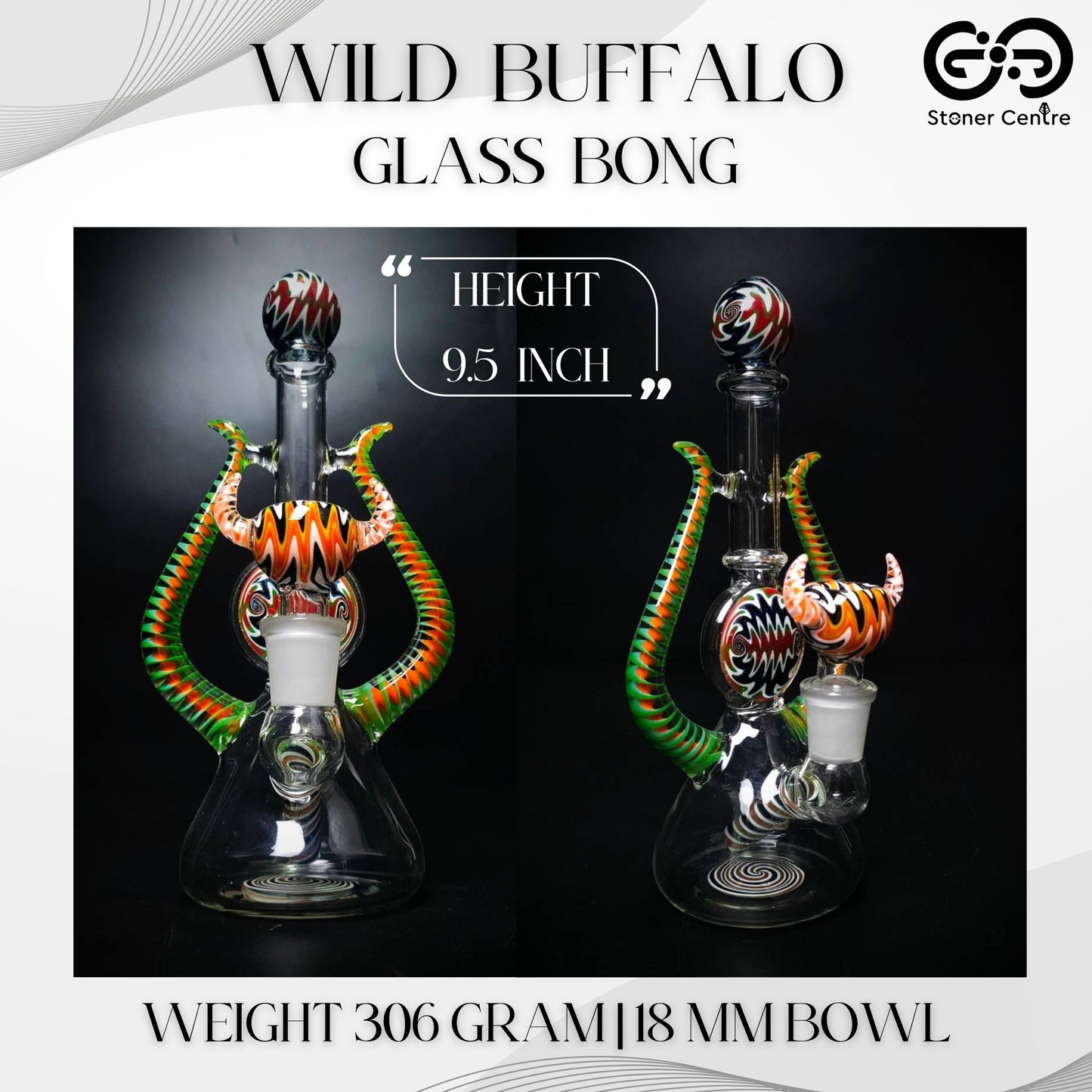 Glass Bong | WILD BUFFALO GLASS BONG 9.5 INCH