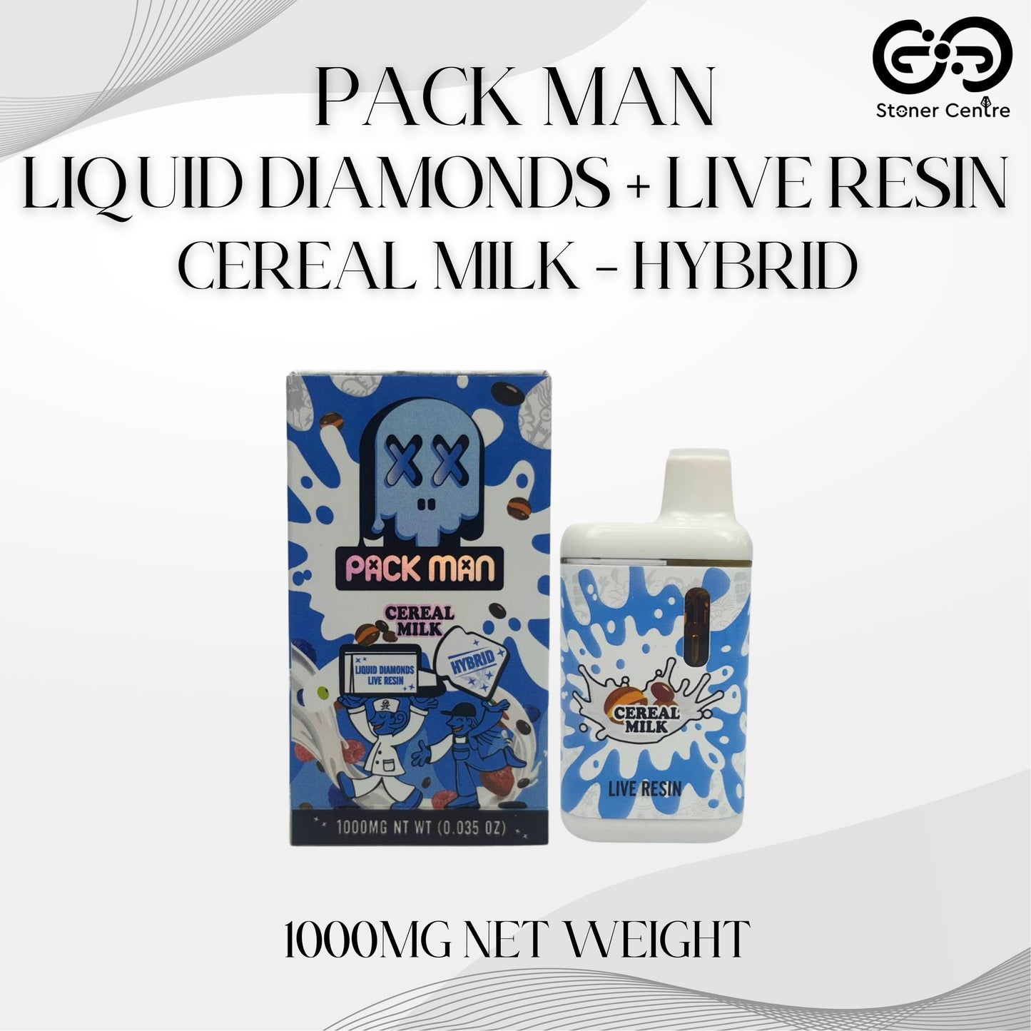 PACK MAN LIQUID DIAMONDS + LIVE RESIN 1.0ML | CEREAL MILK : HYBRID