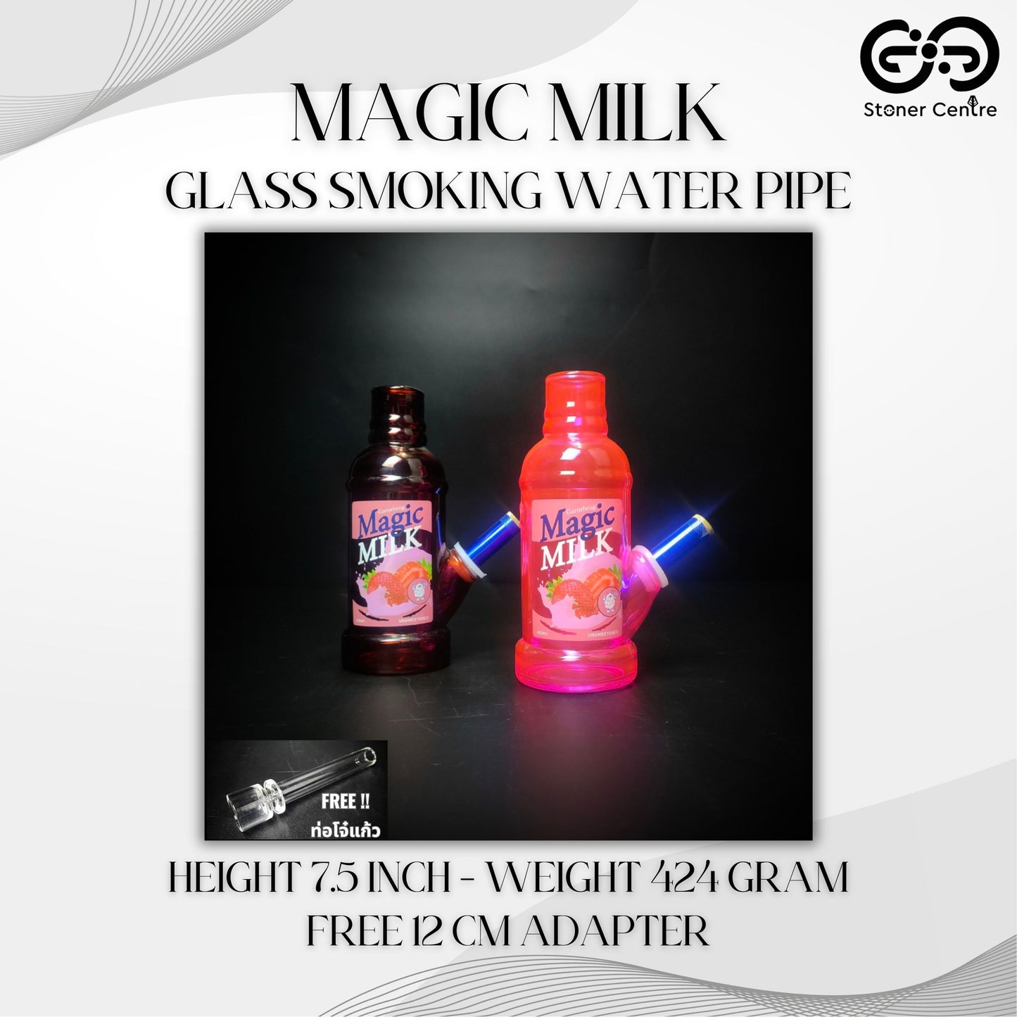 Glass Bong | MAGIC MILK GLASS SMOKING WATER PIPE 7.5 INCH