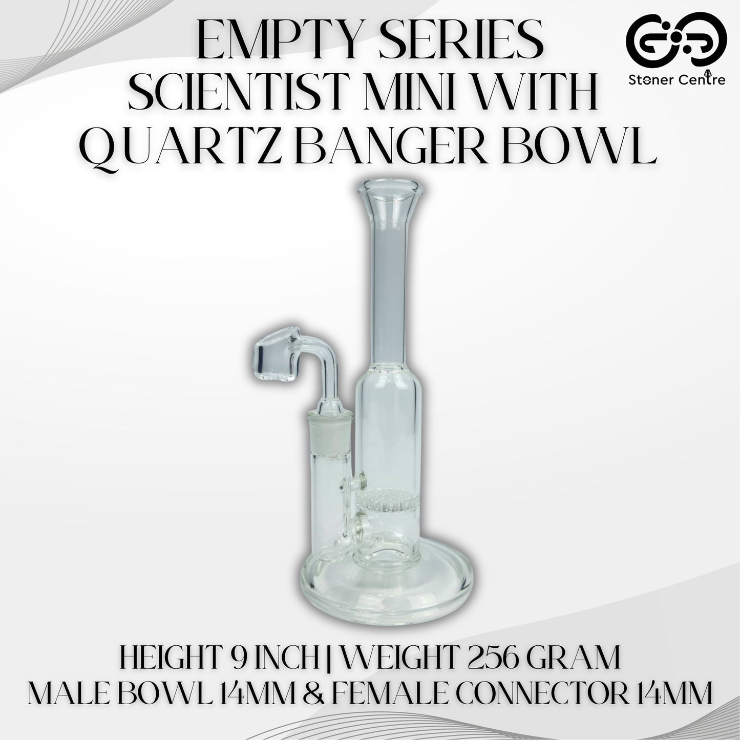 Glass Bong | EMPTY SERIES SCIENTIST MINI WITH QUARTZ BANGER BOWL 9 INCH
