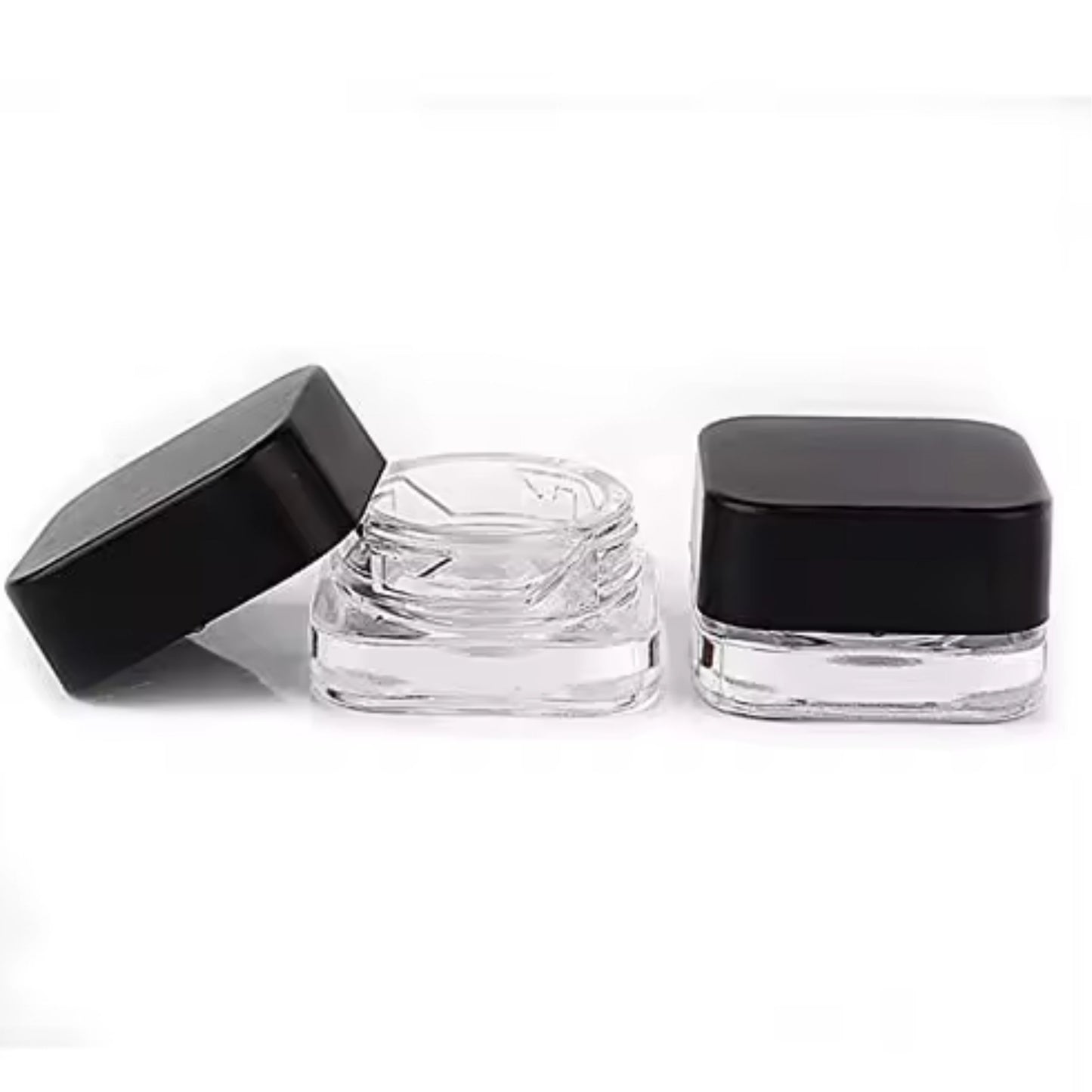 GLASS JAR | SQUARE GLASS JAR PLASTIC LID | SIZE 21MM x 36MM