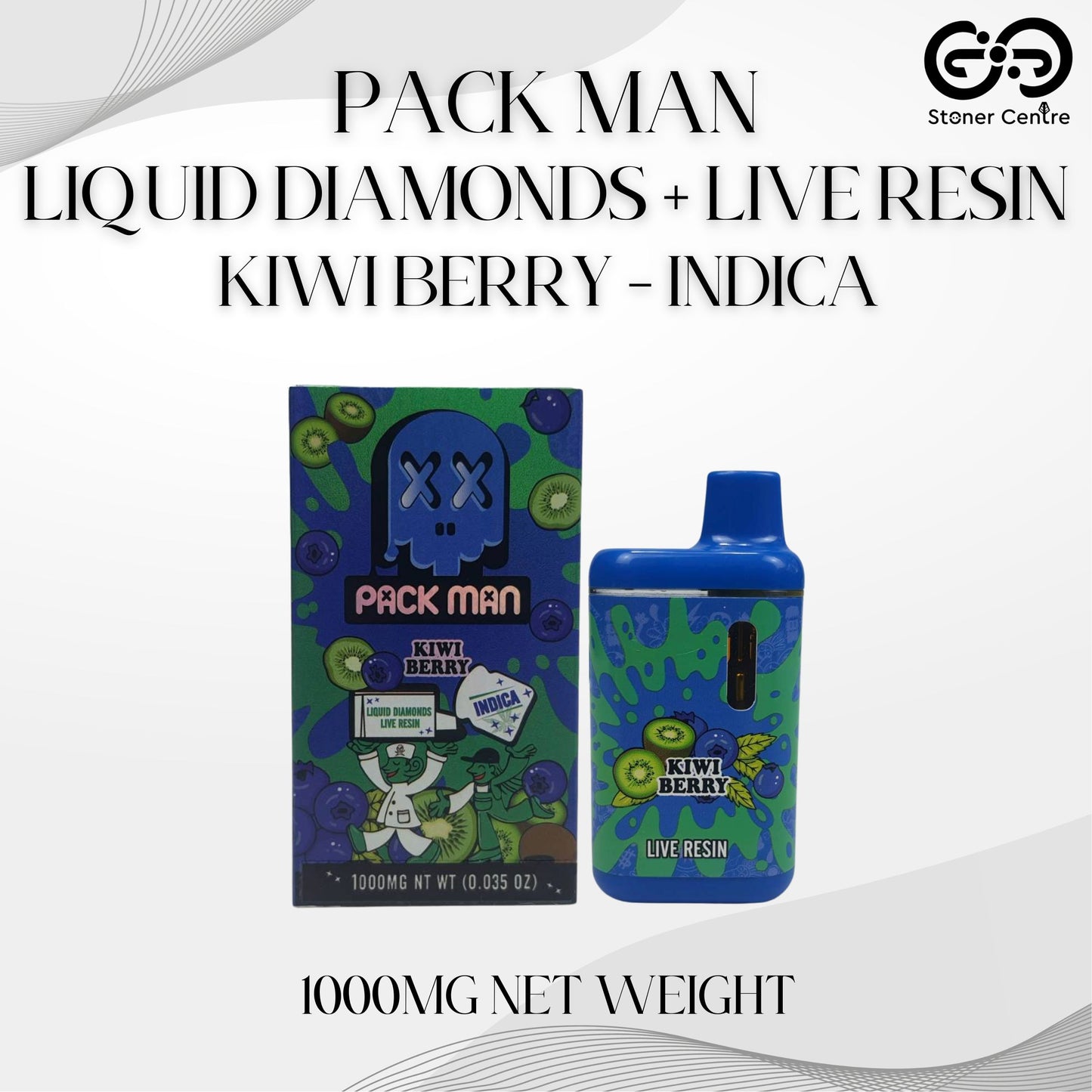 PACK MAN LIQUID DIAMONDS + LIVE RESIN 1.0ML | KIWI BERRY : INDICA