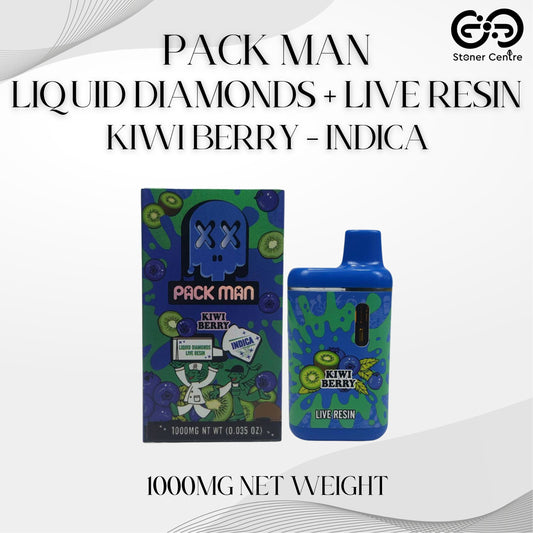 PACK MAN LIQUID DIAMONDS + LIVE RESIN 1.0ML | KIWI BERRY : INDICA