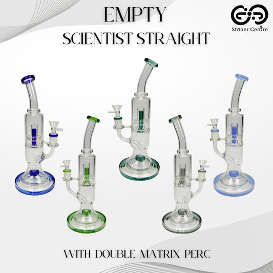 Glass Bong | EMPTY SCIENTIST STRAIGHT 12 INCH WITH DOUBLE MATRIX PERC