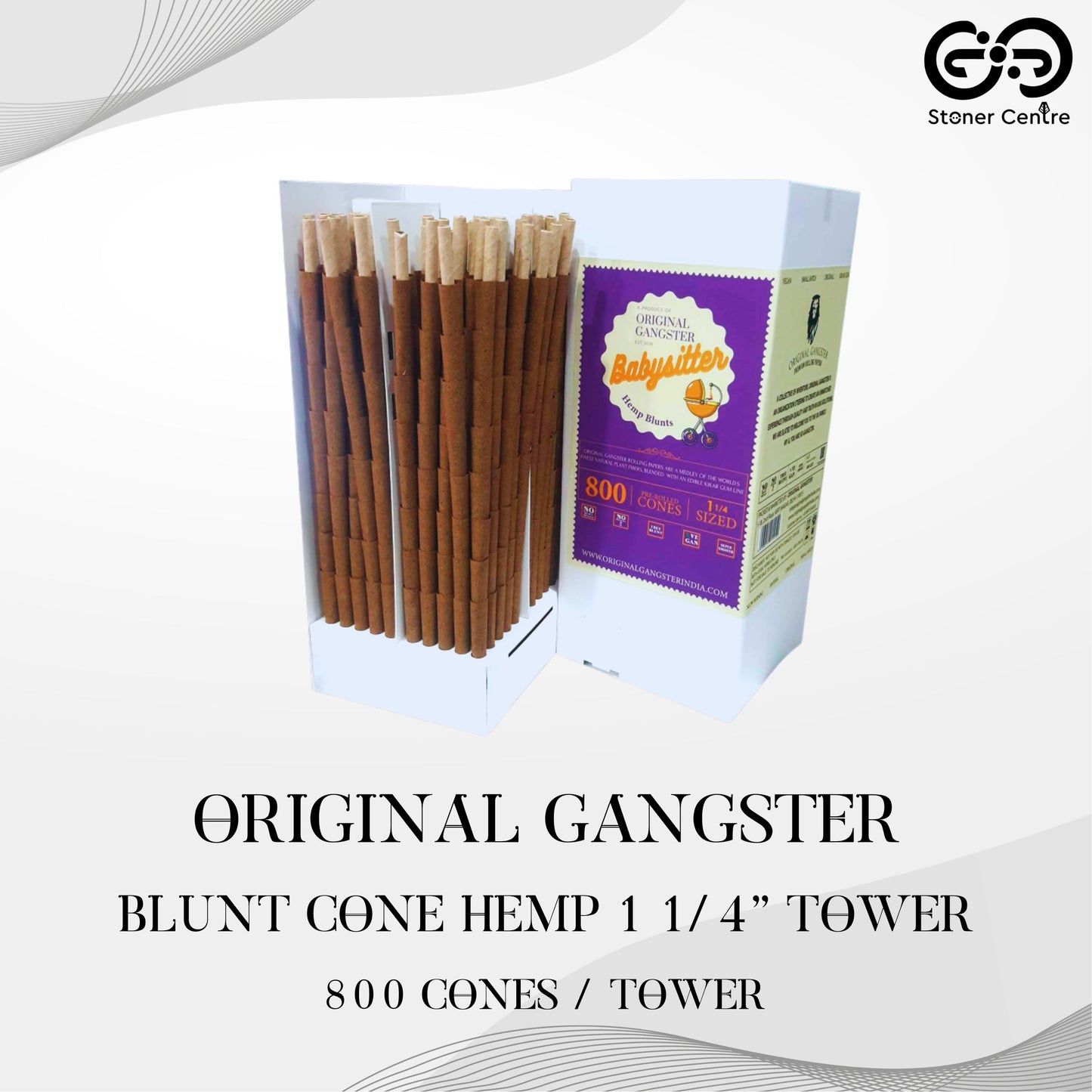 ROLLING PAPER | ORIGINAL GANGSTER BLUNT CONE HEMP 1 1/4" TOWER