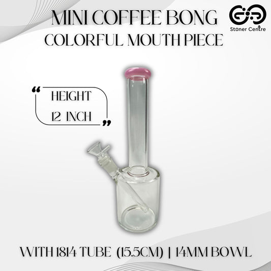 Glass Bong | COLORFUL MOUTHPIECE MINI COFFEE GLASS BONG 12 INCH