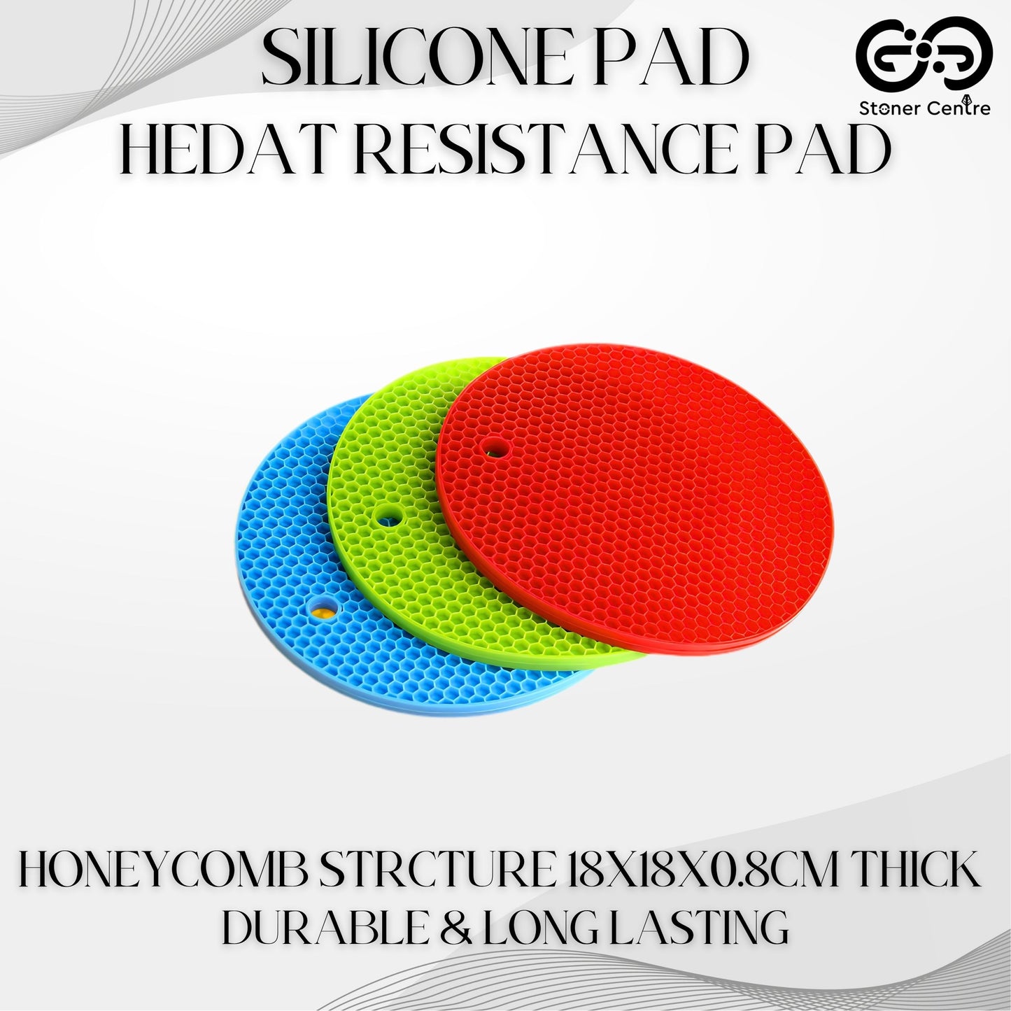 SILICONE PAD HEDAT RESISTANCE PAD HONEYCOMB STRCTURE 18X18X0.8CM THICK
