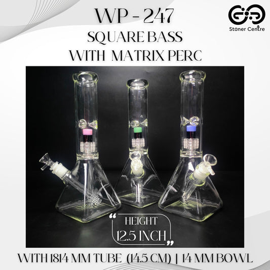 Glass Bong | WP247 SQUARE BASE WITH MATRIX PERC 12 INCH