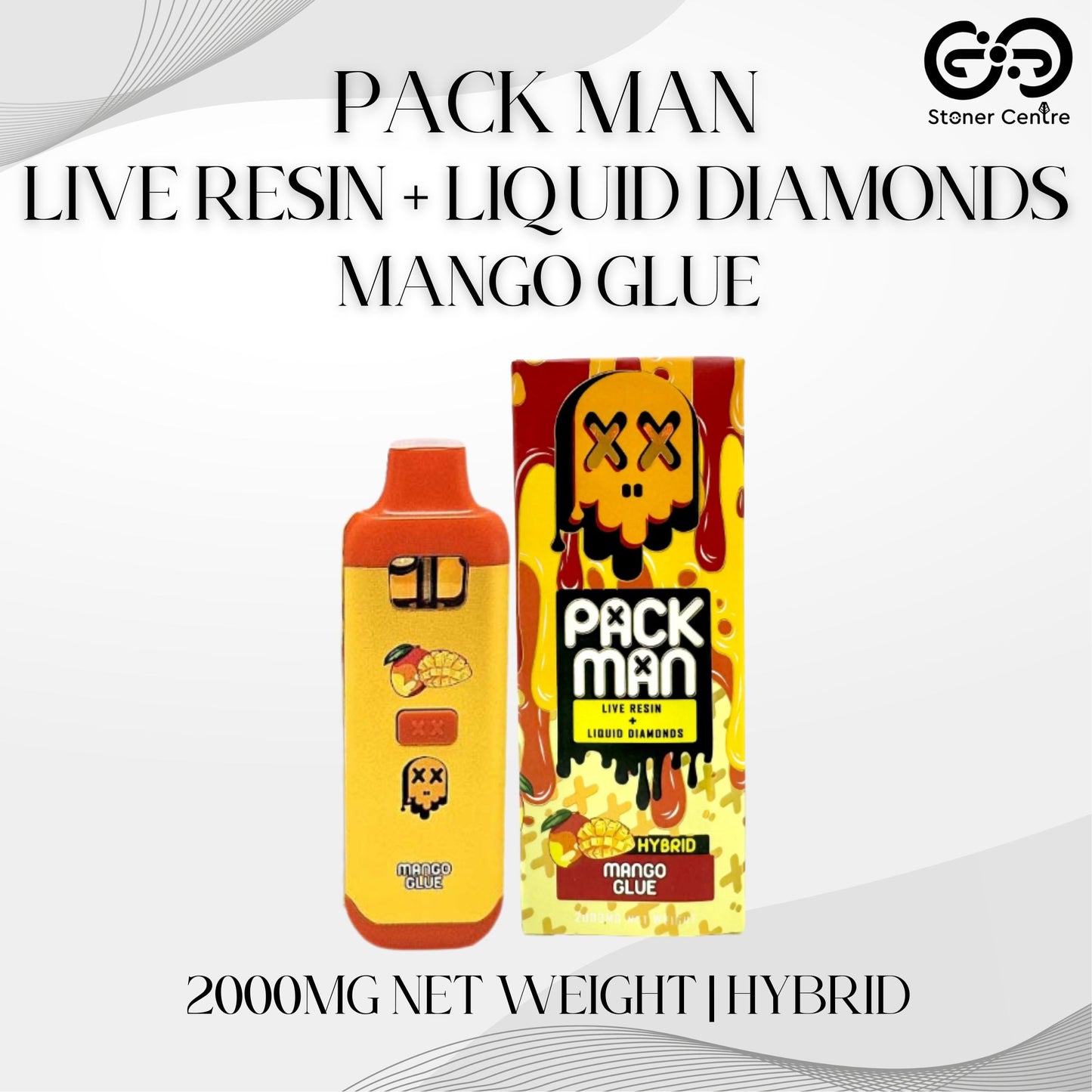 PACK MAN - LIVE RESIN + LIQUID DIAMONDS 2.0ML | MANGO GLUE : HYBRID