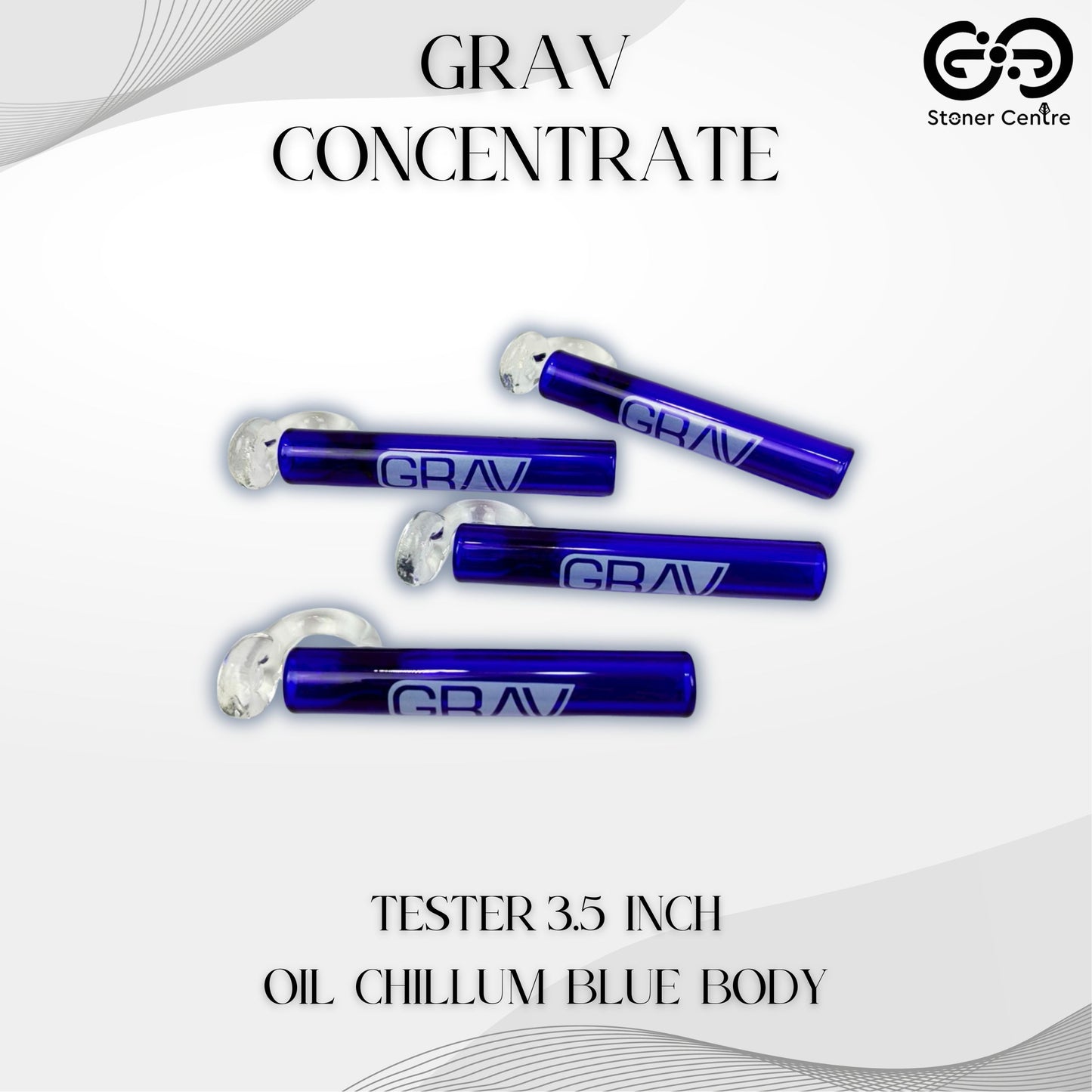 PIPE | GRAV CONCENTRATE TESTER OIL CHILLUM 3.5 INCH | BLUE BODY