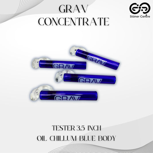 PIPE | GRAV CONCENTRATE TESTER OIL CHILLUM 3.5 INCH | BLUE BODY