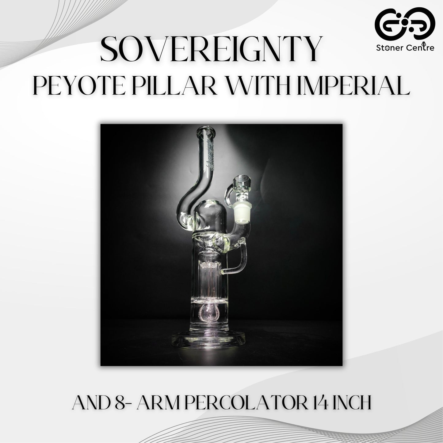 Glass Bong | SOVEREIGNTY 14 INCH PEYOTE PILLAR WITH IMPREIAL AND 8-ARM PERCOLATOR