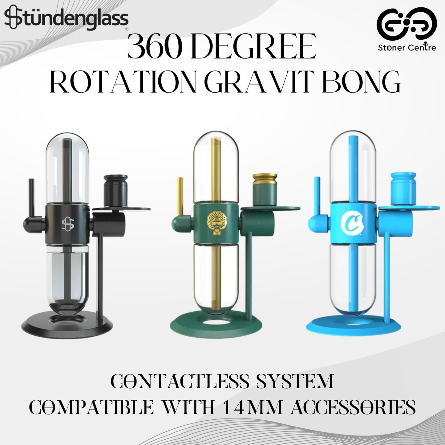 GLASS BONG | STUNDEN PORTABLE SMOKER GUN HANDHELD SMOKE INFUSER GRAVITY