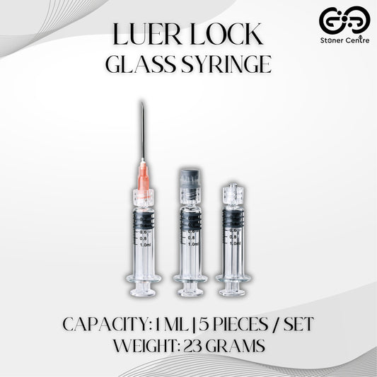 LUER LOCK GLASS SYRINGE - 5 PIECES / SET