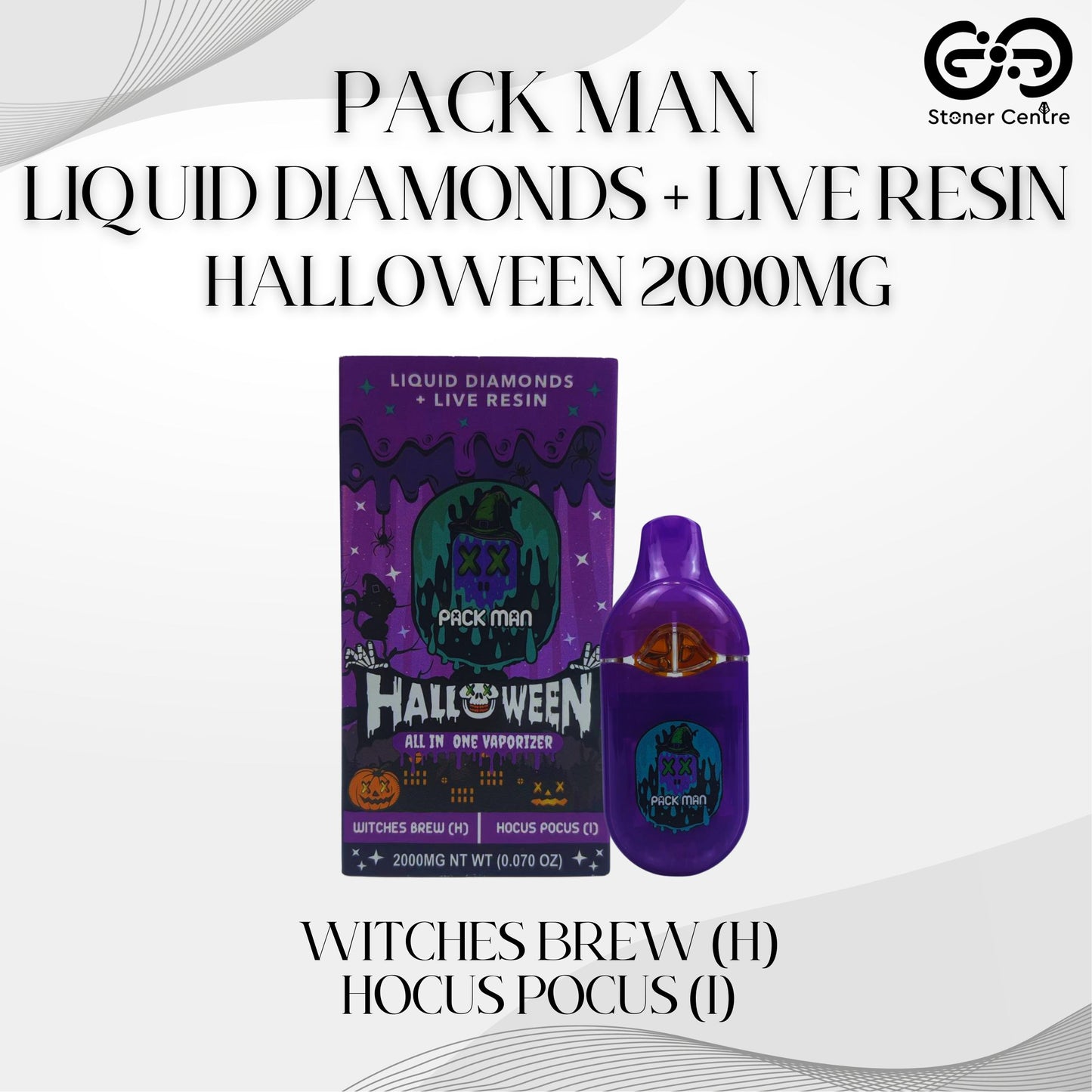 PACK MAN - LIQUID DIAMONDS + LIVE RESIN HALLOWEEN 2.0ML | WITCHES BREW (H) | HOCUS POCUS (I)