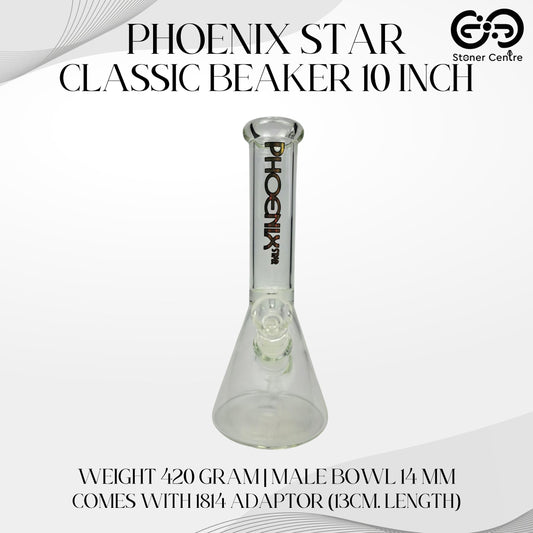 GLASS BONG | PHOENIX STAR CLASSIC BEAKER 10 INCH 5MM THICKNESS