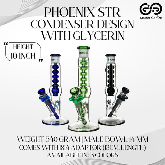 GLASS BONG | PHOENIX STR 10 INCH CONDENSER DESIGN WITH GLYCERIN 5MM THICKNESS
