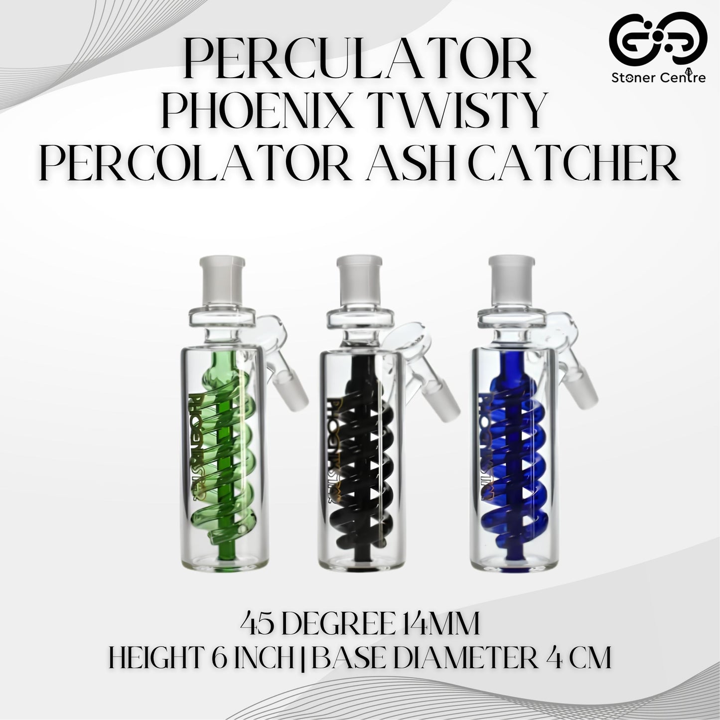 PERCOLATOR | PHOENIX TWISTY PERCOLATOR ASH CATCHER 14MM 45 DEGREE