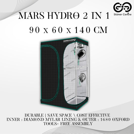 GROWING TOOLS | MASR HYDRO 2 IN 1 GROW TENT 90x60x140 CM