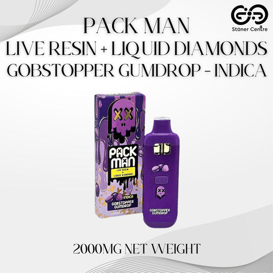 PACK MAN - LIVE RESIN + LIQUID DIAMONDS 2.0ML | GOBSTOPPER GUMDROP : INDICA