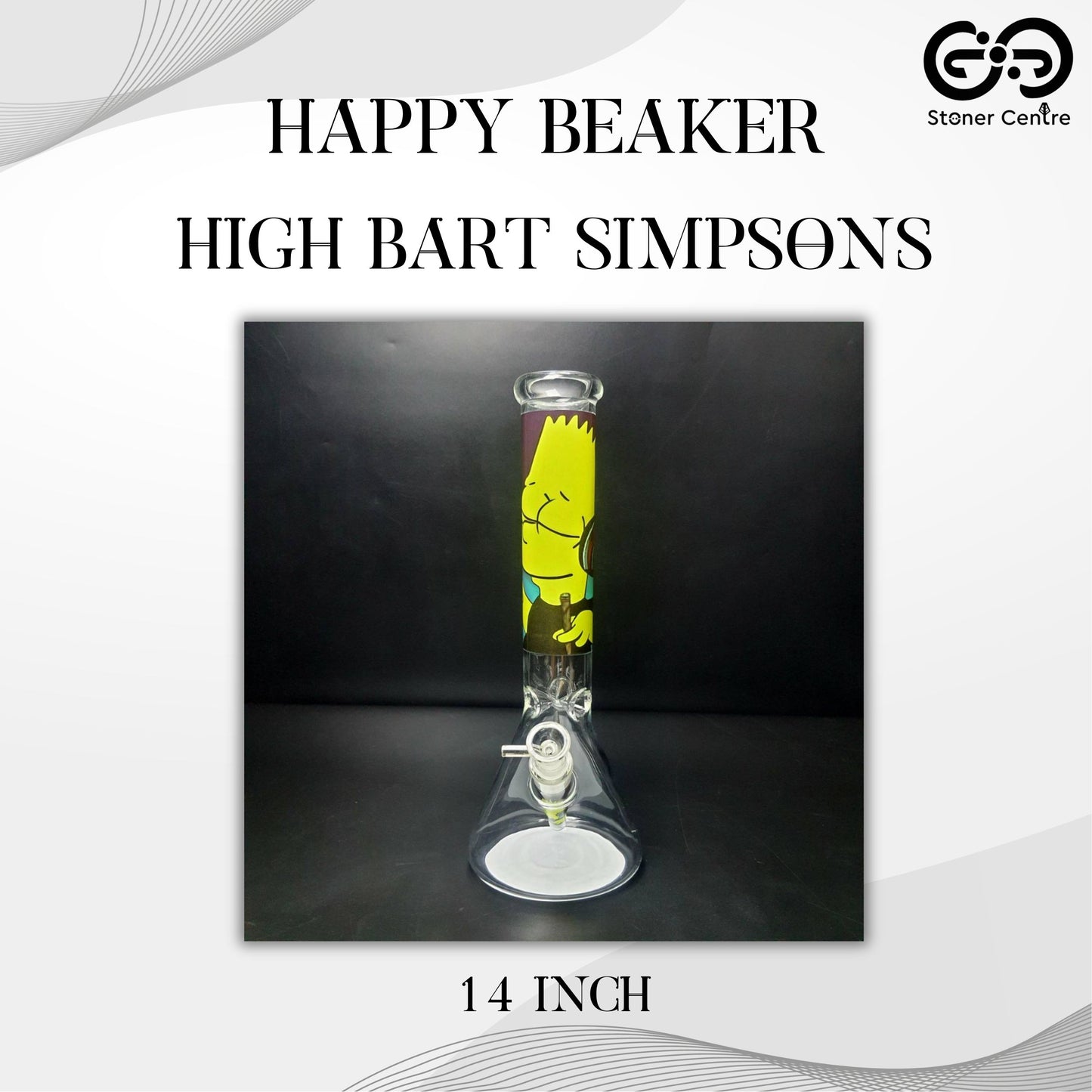 Glass Bong | HAPPY BEAKER HIG BART SIMPSONS 14 INCH