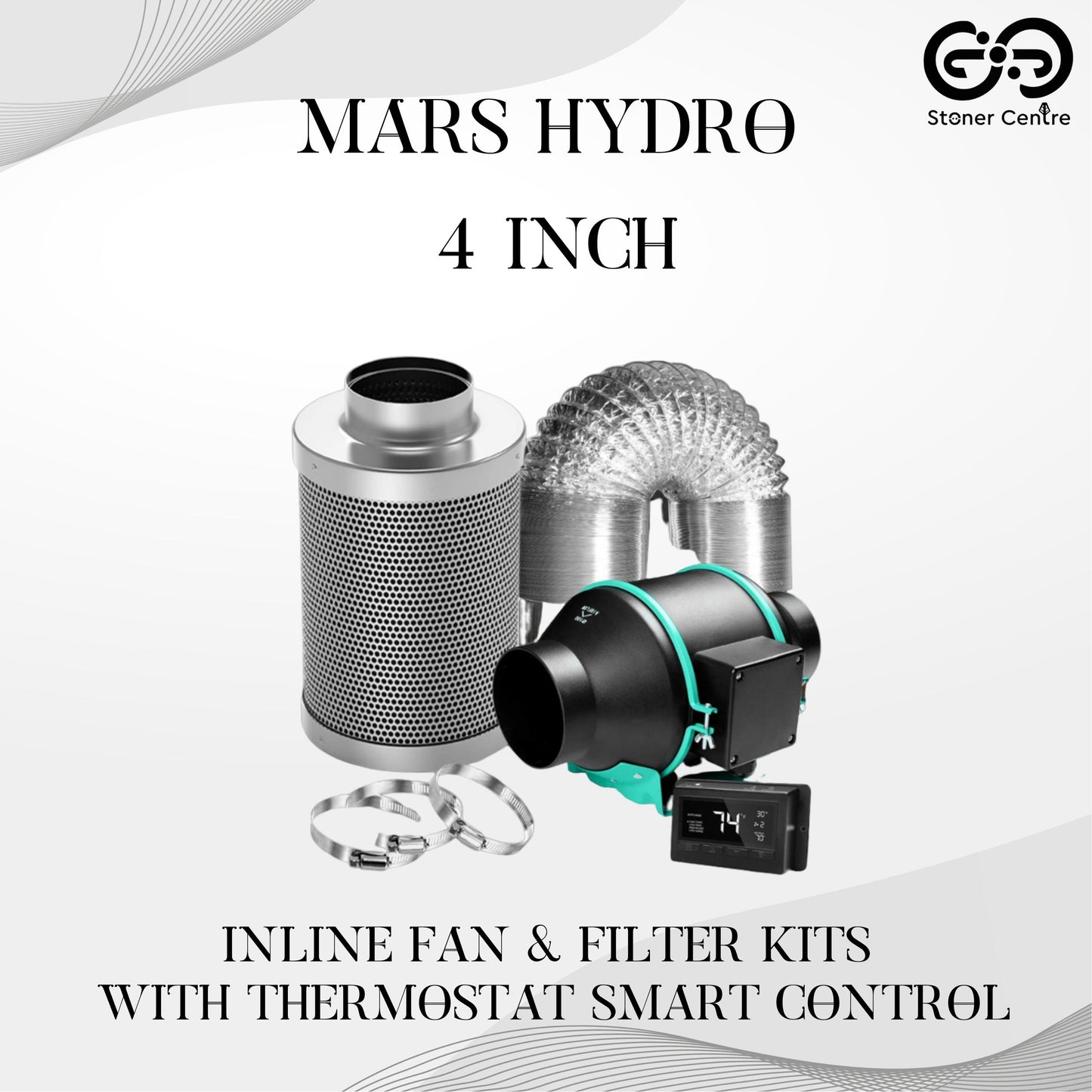 GROWING TOOLS | MARS HYDRO 4 INCH FAN & FILTER KITS WITH THERMOSTAT SMART CONTROL