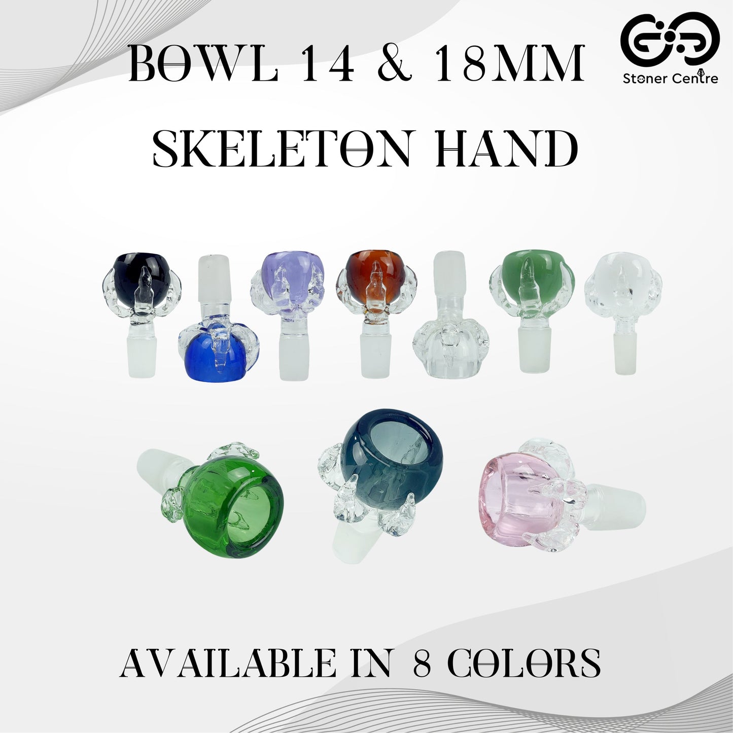 GLASS BOWL | SKELETON HAND BOWL 14 & 18MM