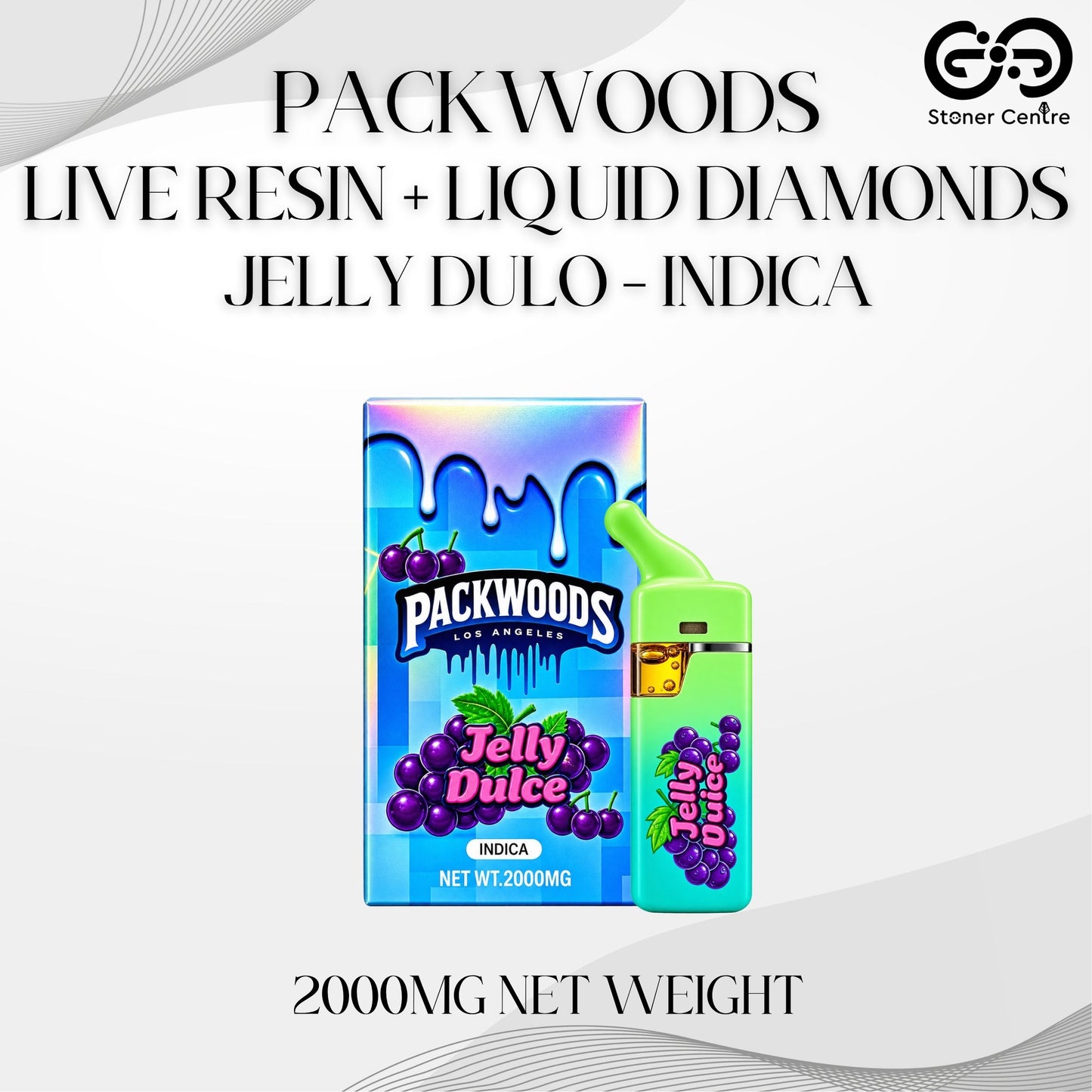 PACKWOODS - LIVE RESIN + LIQUID DIAMONDS 2.0ML | JELLY DULO : INDICA